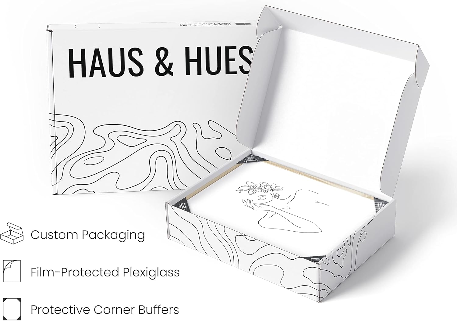 Haus and Hues – Juego de 4 impresiones artísticas de línea minimalista  Pósteres de arte estético  Pintura minimalista para pared  Arte de pared