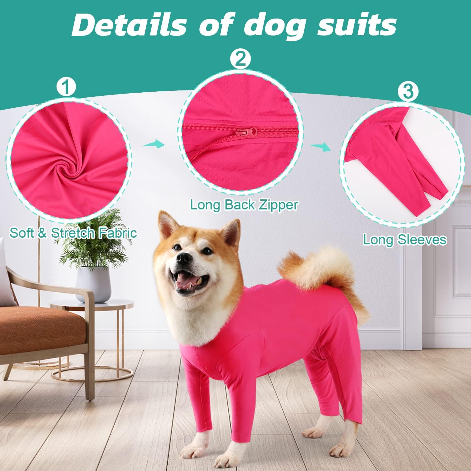 Etdane Mameluco para perro para después de la cirugía, traje de recuperación quirúrgica para mascotas, body anti desprendimiento, pijama de manga