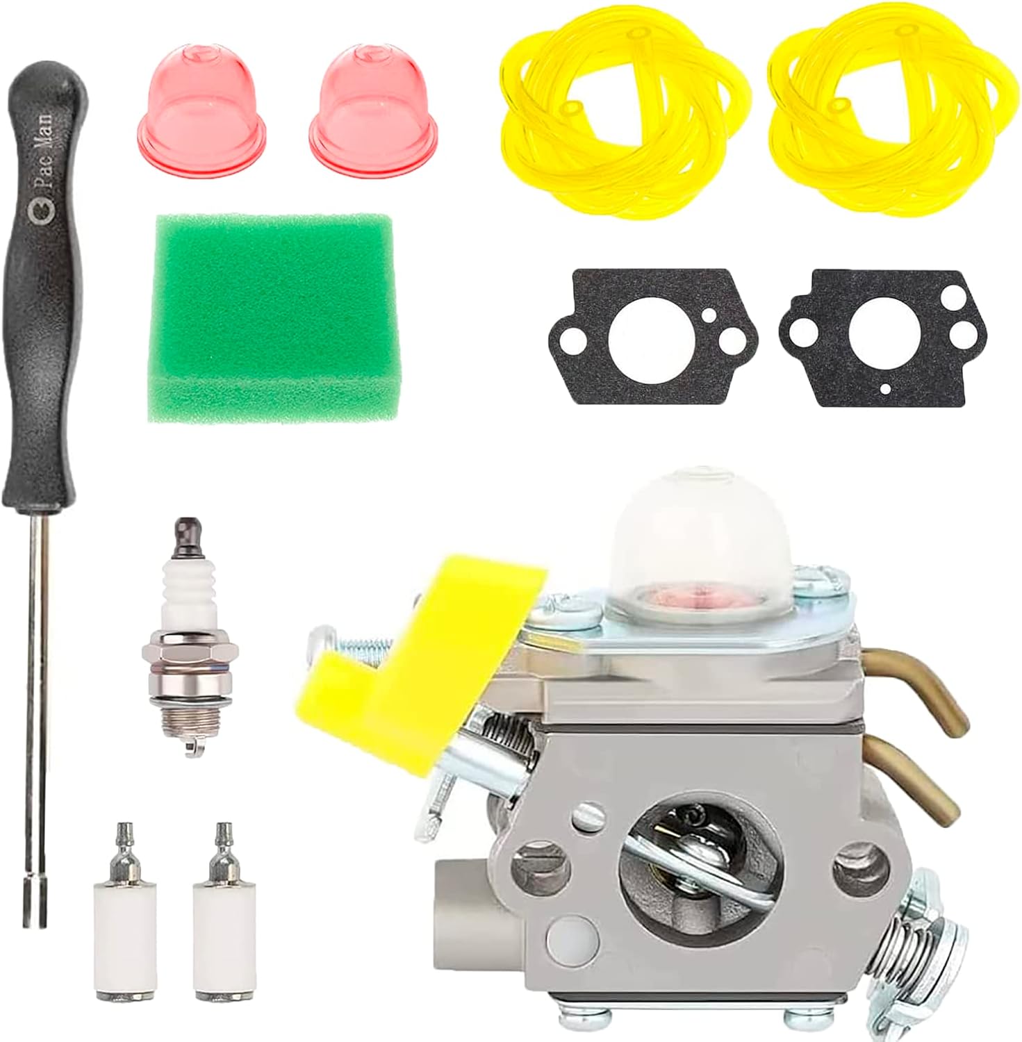 Kit de filtro de aire de carburador C1U-H60 para Homelite Ryobi RY28100 RY28120 RY28121 RY28140 RY28141 RY28160 RY28161 25cc 26cc 30cc Trimmer