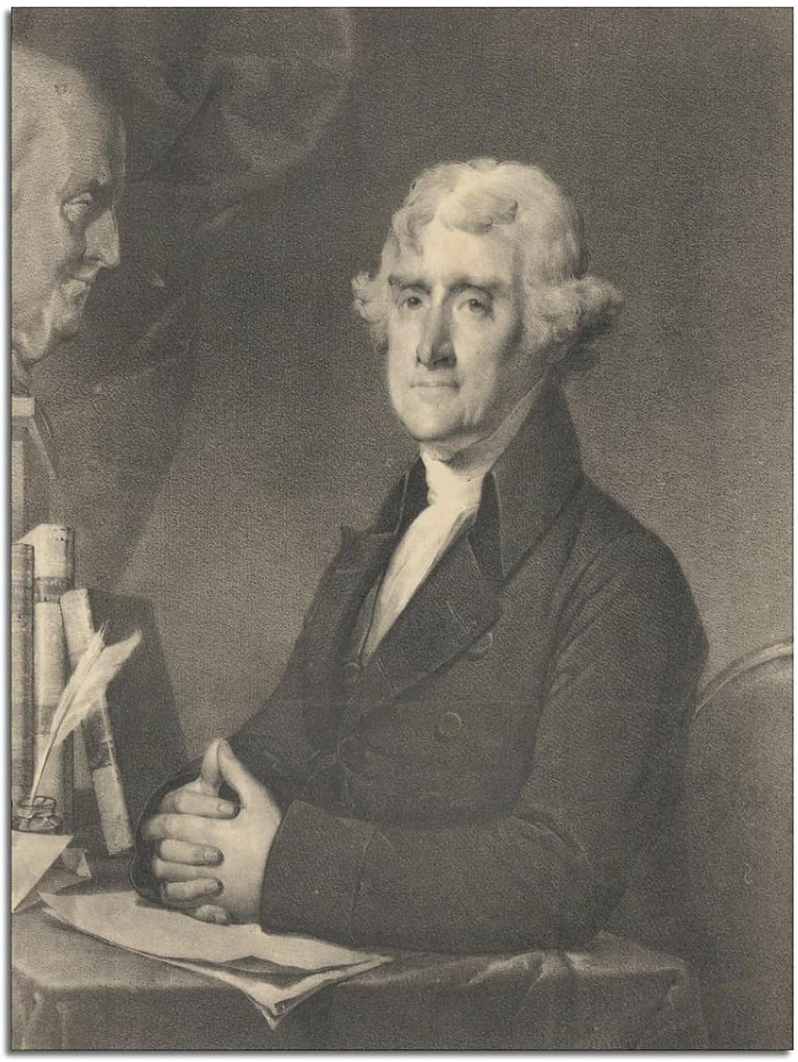 Posterazzi Thomas Jefferson 1743 a 1826 Tercer Presidente de los Estados Unidos y un padre fundador Lienzo Póster Cuadro Moderno Oficina Familiar
