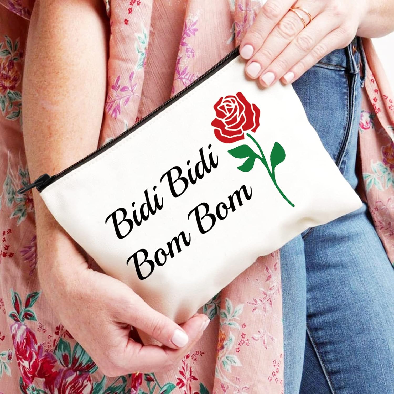 XYANFA Singer Selen Bolsa de Maquillaje Bidi Bidi Bom Bom Selen Latin Dance Lyric Gift Singer Fans Zipper Pouch, Bidi Bom, Moda