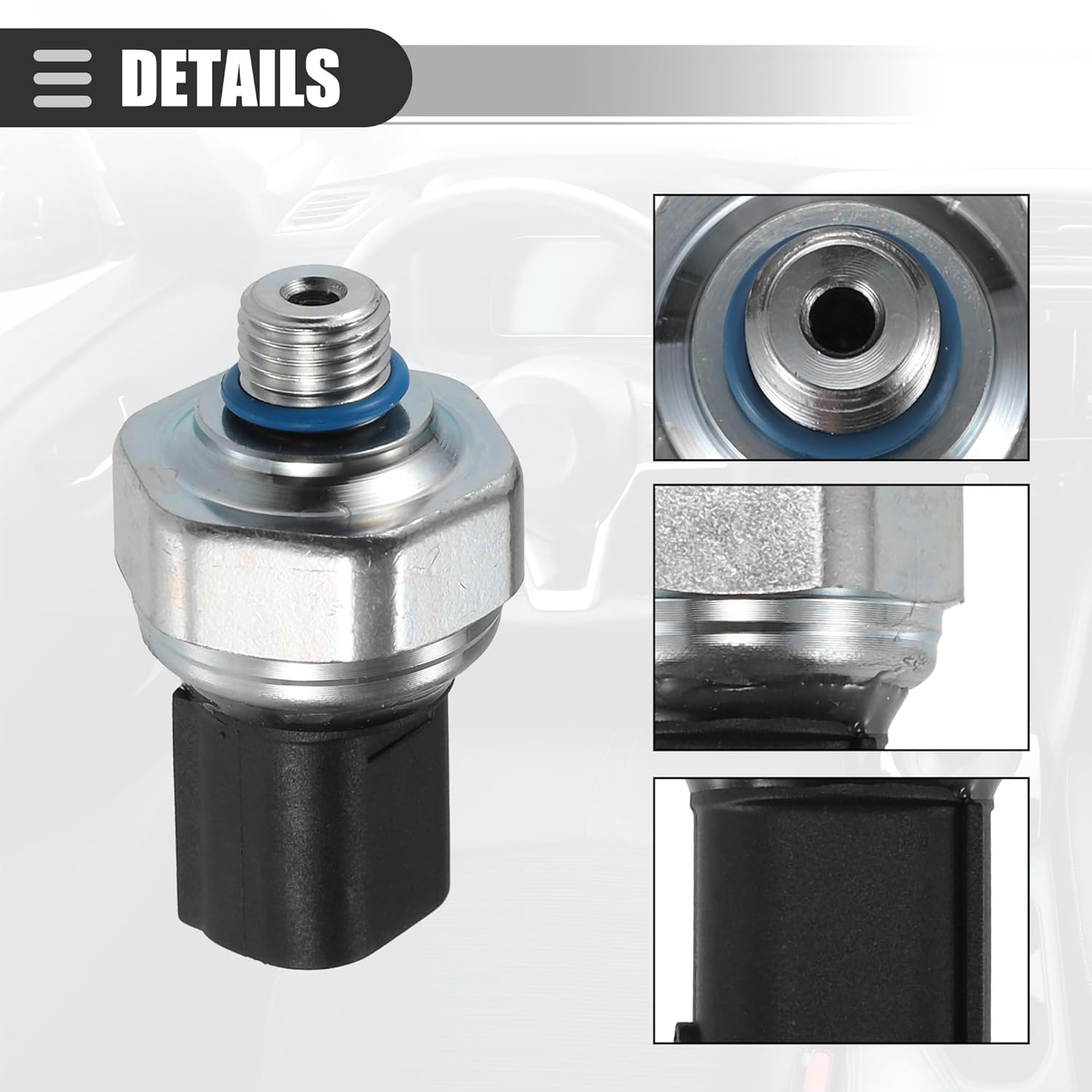Motoforti Válvula transductora de presión AC, interruptor del sensor de presión, para BMW 128i 2008-2013, metal, negro
