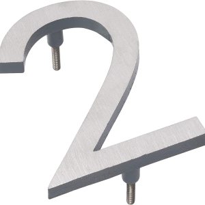 Montague Metal Products MHN-04-F-GY2-2 Números de casa de dirección flotantes modernos de aluminio cepillado sólido, 4 pulgadas, níquel satinado con Montague Metal Products MHN-04-F-GY2-2 Números de casa de dirección flotantes modernos de aluminio cepillado sólido, 4 pulgadas, níquel satinado con