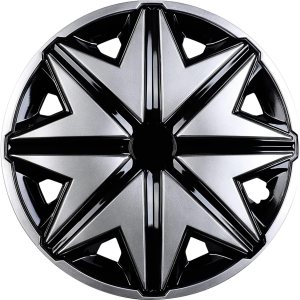 Tapacubos universales de 12 pulgadas para autos, juego de 4, color plateado Tapacubos universales de 12 pulgadas para autos, juego de 4, color plateado