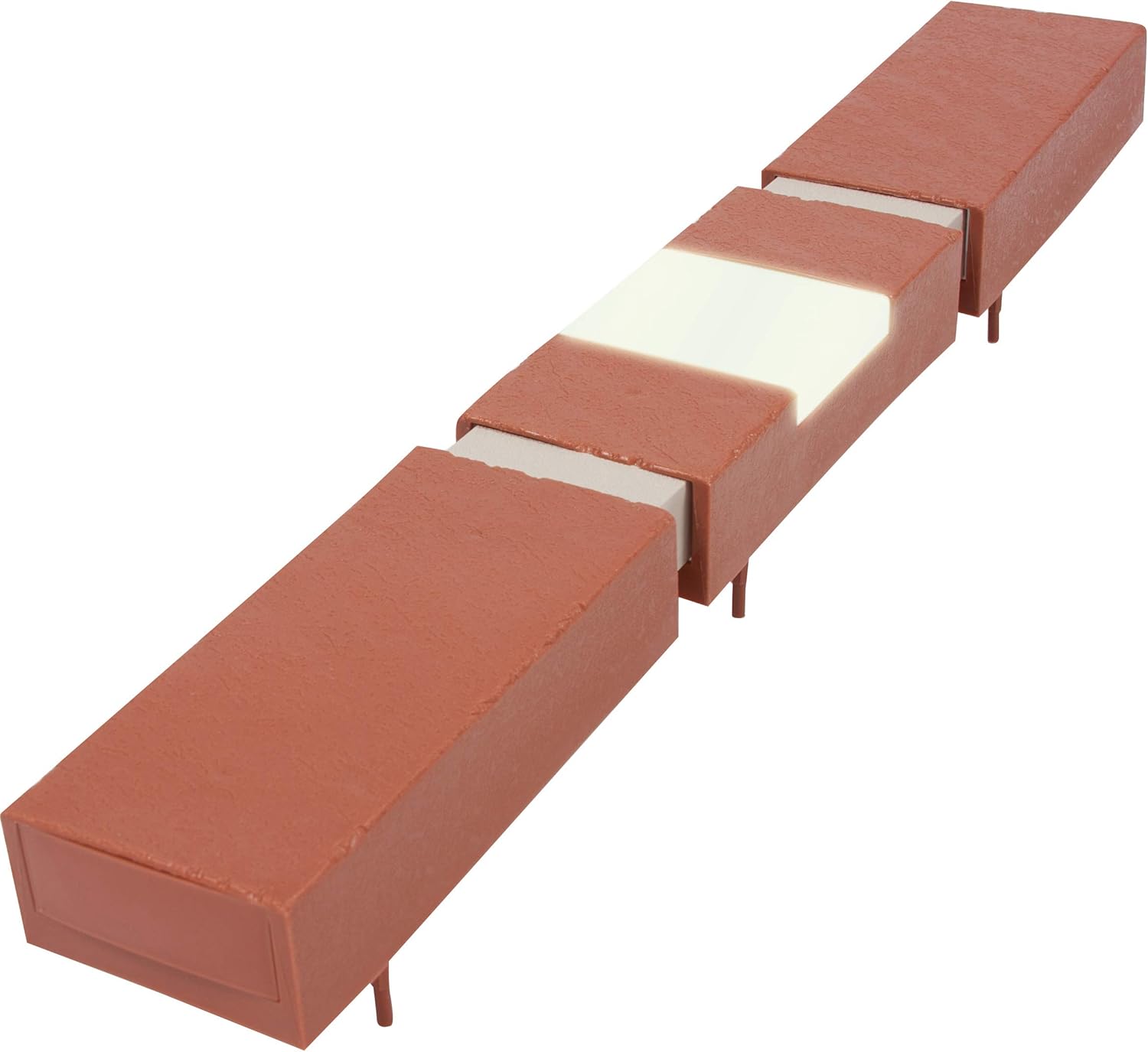 Argee RG840S Let’s Light It – Borde decorativo de ladrillo de plástico de 40 pies con 6 luces solares integradas, color terracota