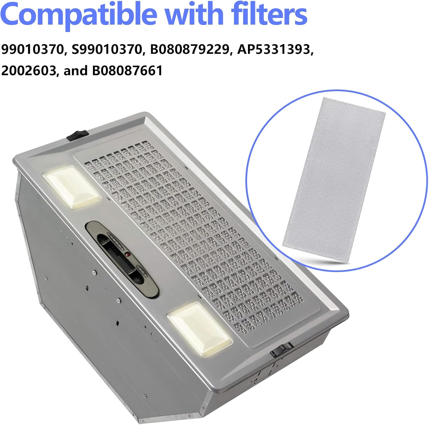 S99010370 Filtro de campana extractora compatible con filtro de grasa de aluminio Broan Nutone, repuesto para filtros de campana extractora Broan