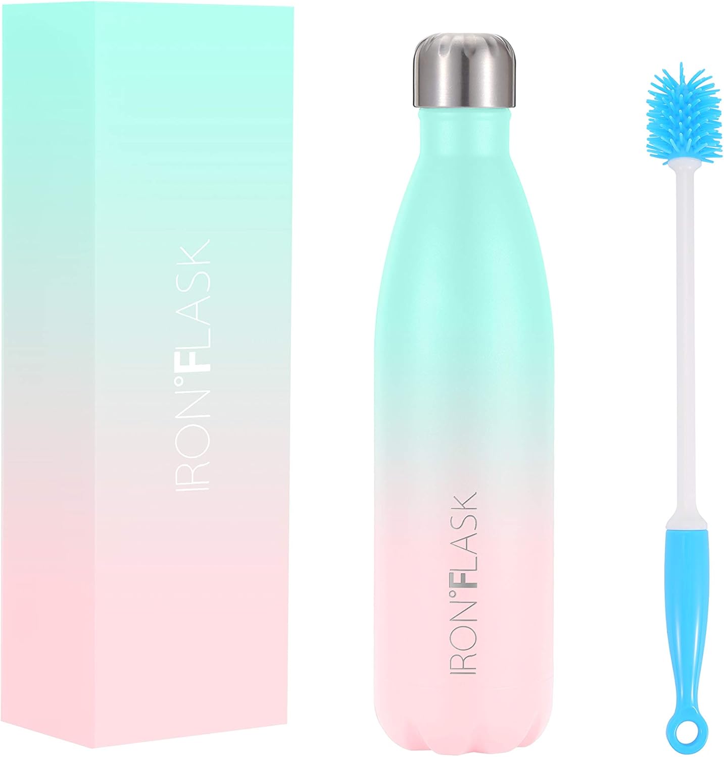 IRON FLASK – Botella de agua de hierro, estilo retro, 12 onzas, 17 onzas, 25 onzas, acero inoxidable aislado al vacío, frío y caliente, moderno, de