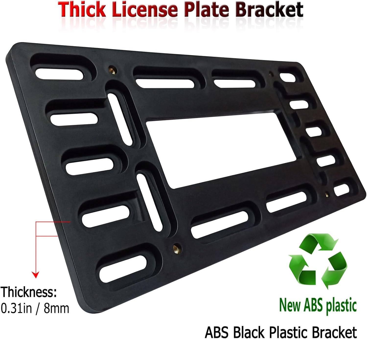 BGGTMO Soporte para placa de matrícula delantera, kit de montaje de placa de matrícula para parachoques delantero, 2 agujeros de taladro, adaptador