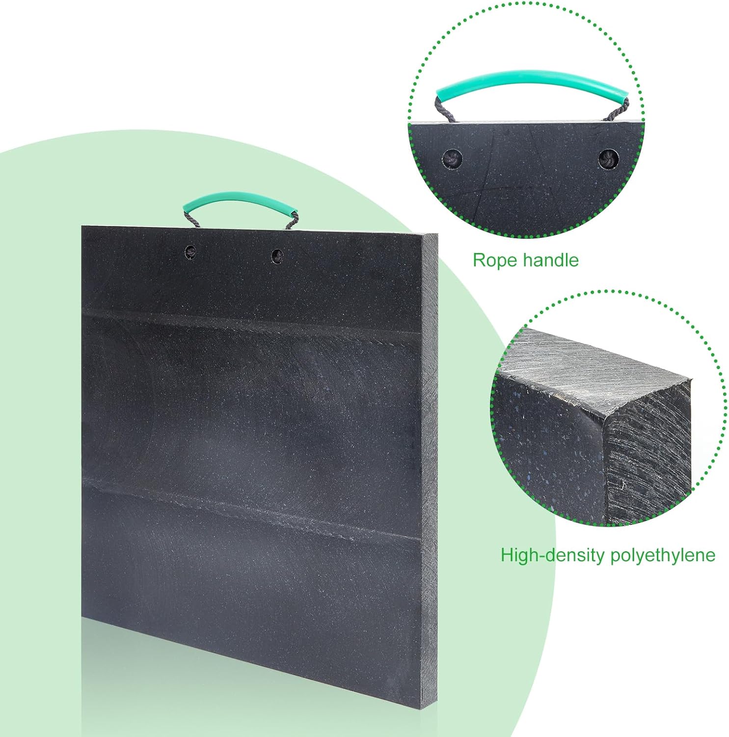 2 almohadillas de refuerzo resistentes para gato RV de 24 x 24 x 1.5 pulgadas de grosor con mango estabilizador, almohadilla de aterrizaje para