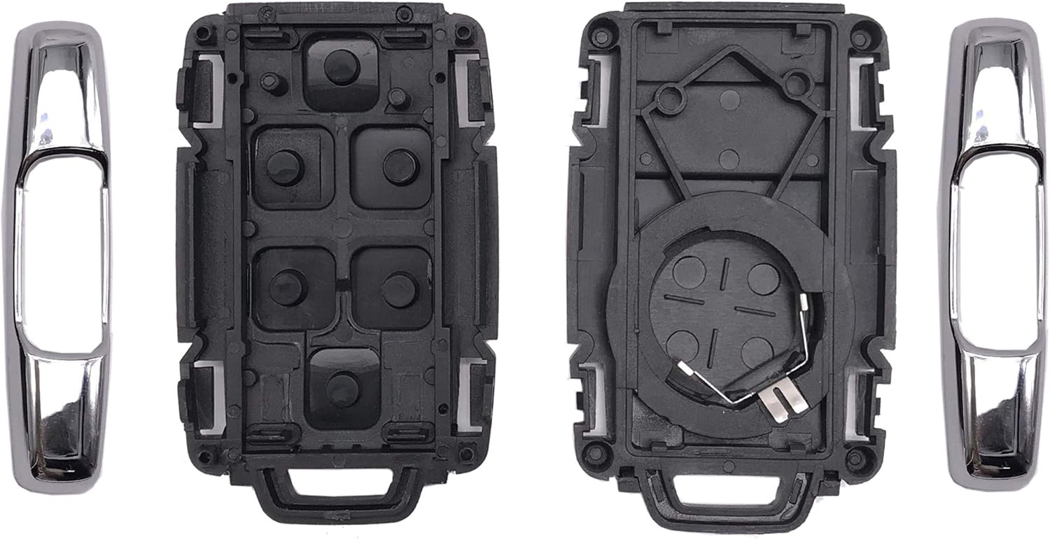 Funda inteligente para llavero GMC Yukon Sierra 1500, Chevrolet Suburban Tahoe, entrada sin llave, control remoto (plata, 5 botones)