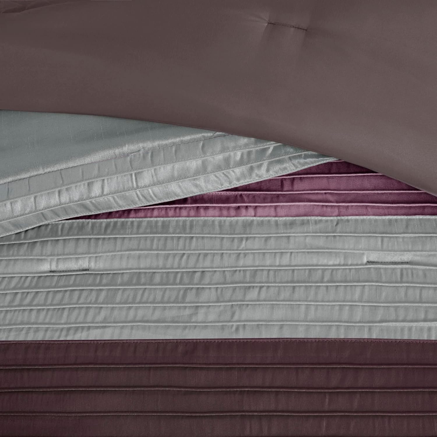 Madison Park – Juego de edredón Amherst, de seda sintética, diseño contemporáneo, fundas y faldón de cama, almohadas decorativas, tamaño Queen (90 x