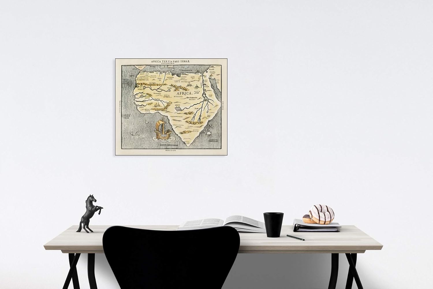 Mapa histórico – Africa Tertia Pars Terræ, 1581, Heinrich Bunting – Arte de pared vintage de 24 x 18 pulgadas
