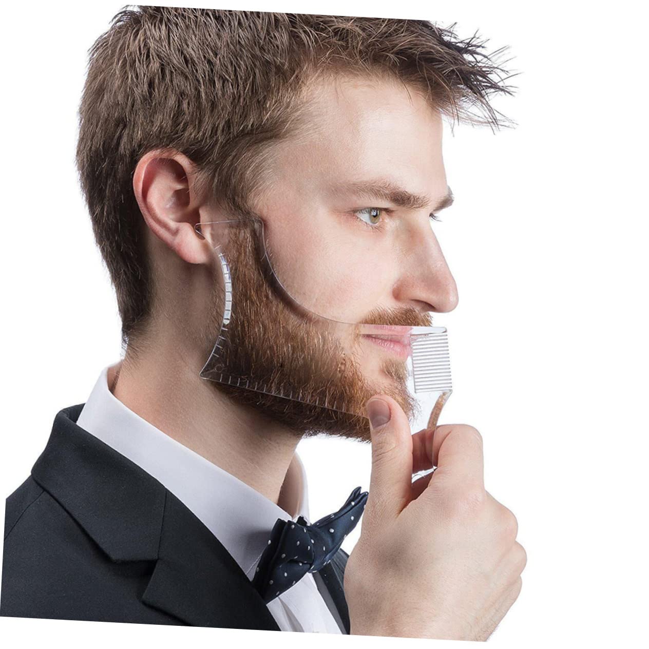 Beavorty 6 unids herramienta de peinado de barbero regla barba plantilla de peinado patillas peine para hombres hombres peine máquinas de afeitar