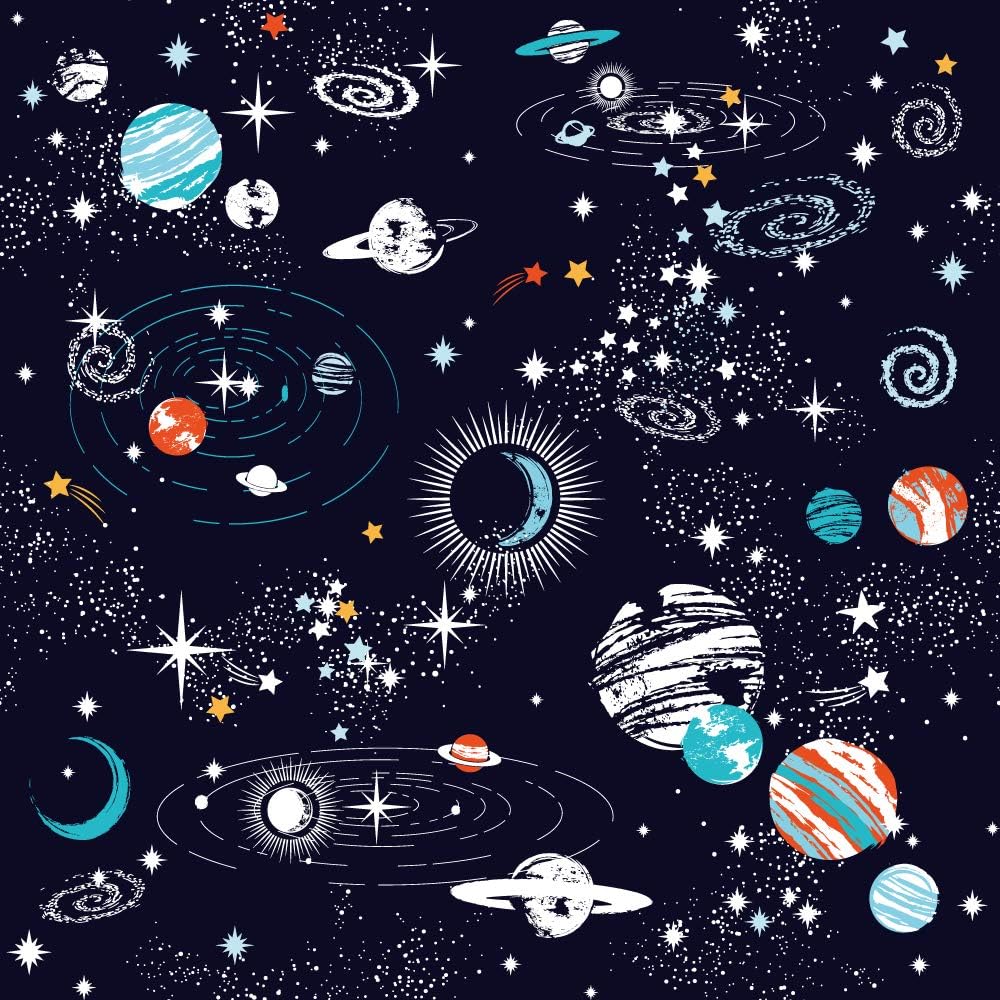 SHOMPE Galaxy Space – Juego de funda de edredón para niños, tamaño King, color azul marino, universo de aventura, estrellas, juego de ropa de cama