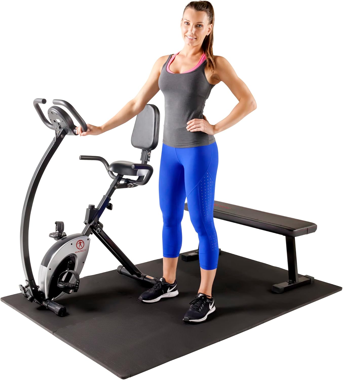 Marcy Alfombrilla de espuma EVA que se entrelaza, azulejos antideslizantes de alta densidad para equipos de fitness, cojín de entrenamiento y