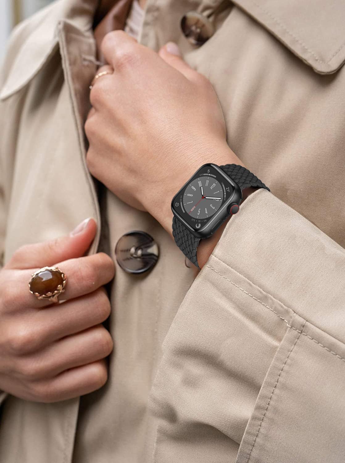 Correa trenzada Solo Loop para Apple Watch Band de 1.575 pulgadas, 1.614 pulgadas, 1.496 pulgadas, 1.732 pulgadas, 1.772 pulgadas, Ultra2 de 1.929