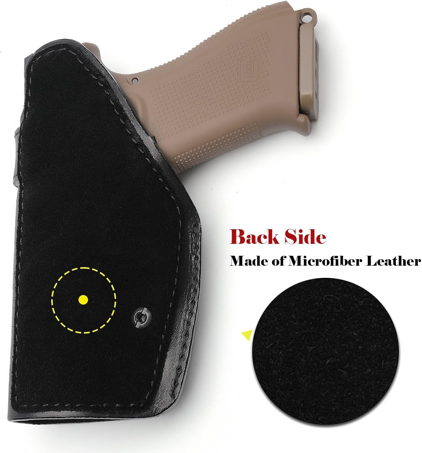Funda de cuero IWB para transporte oculto compatible con Glock 171922314243Taurus G2CG3CG3M&P Shield 0.354inSig Sauer P226P229SP2022P320
