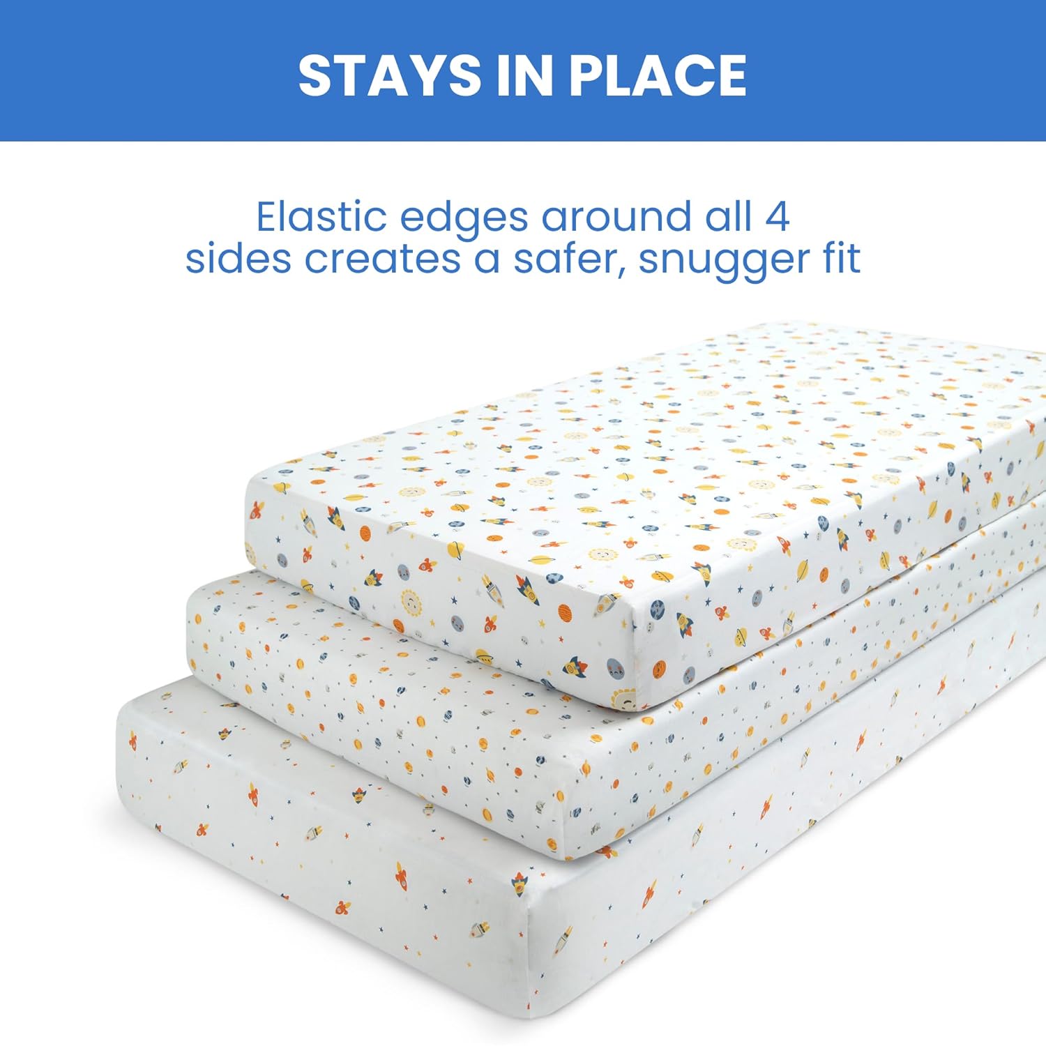 Delta Children Sábanas bajeras para cuna para niñas y niños, sábana para cuna estándar para colchón de cuna y de niño pequeño, 28 x 52 pulgadas