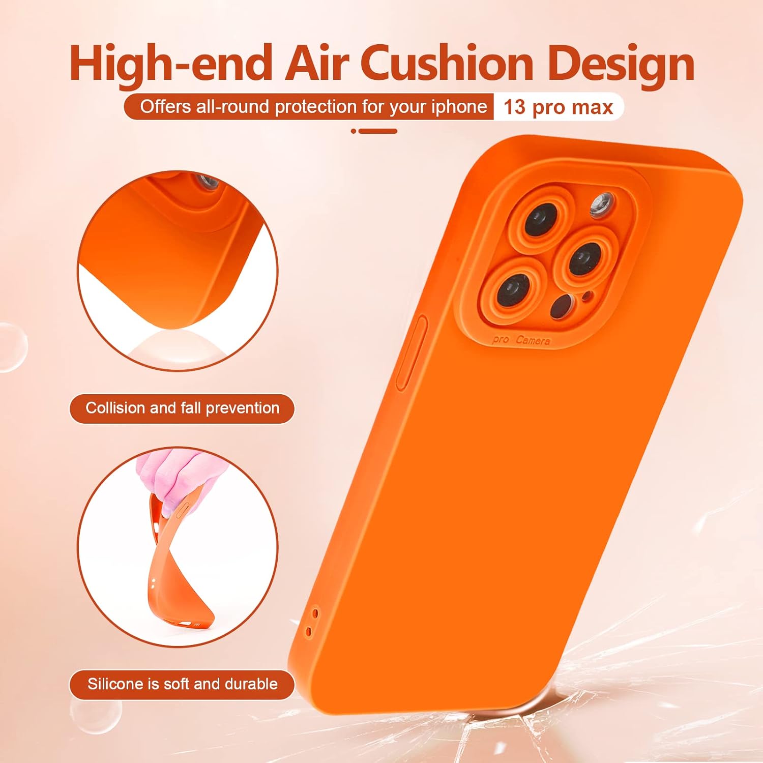 YZR Designed for iPhone 13 Pro Max Case, Soft Liquid Silicone Slim Protective Shockproof Phone Case Cover with Anti-Scratch Microfiber Lining, 6.7