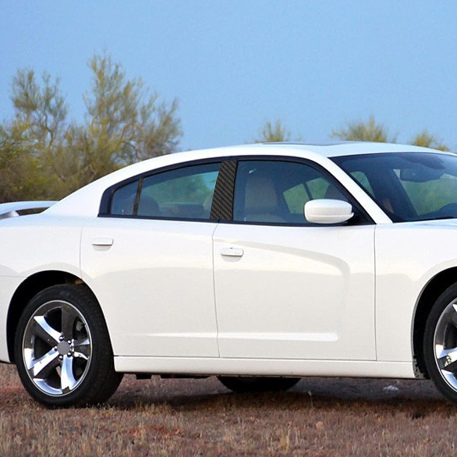 TOMALL Calcomanías de vinilo para poste de ventana de automóvil compatibles con Dodge Charger 2018-2022, calcomanías de columna de ventana de fibra
