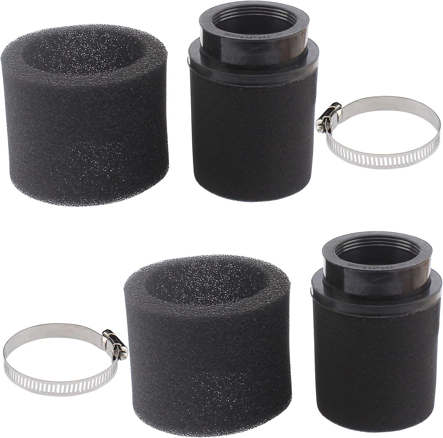 2 filtros universales de 1.890in, 1.929in, 1.969in, color negro, de doble espuma, para 50 cc – 90 cc, 110 cc, 125 cc, motocicleta, cuatrimoto, kart,