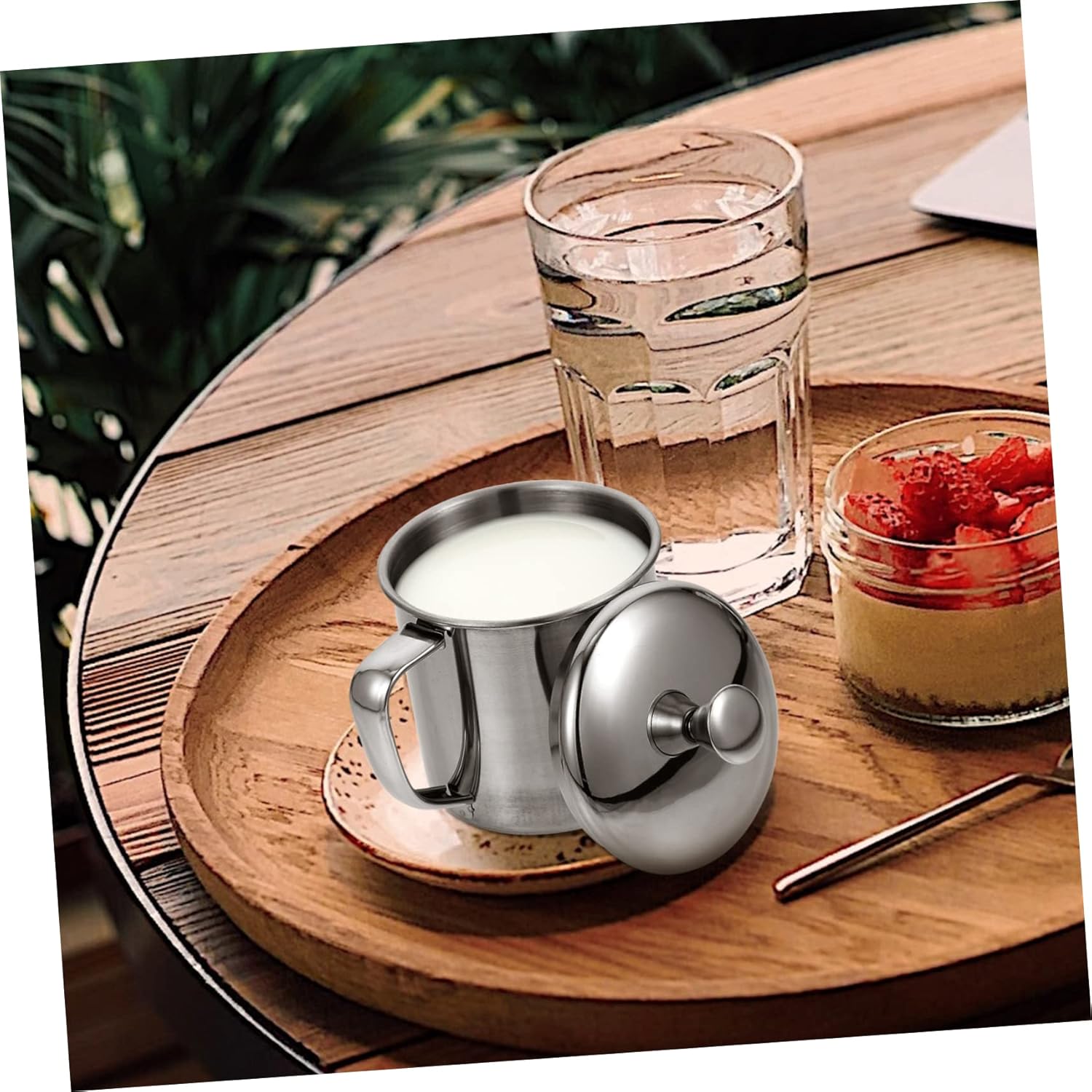 HOMSFOU Taza de agua de acero inoxidable Taza de café inastillable Taza de camping Taza de cerveza Taza de medición Jarra de viaje Taza de leche de