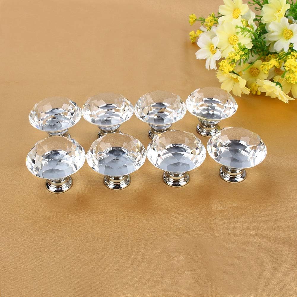 Fydun 8Pcs 40mm S Cabinet Knob Drawer Pull for Cupboard Kitchen and Bathroom Cabinets Home Accessories