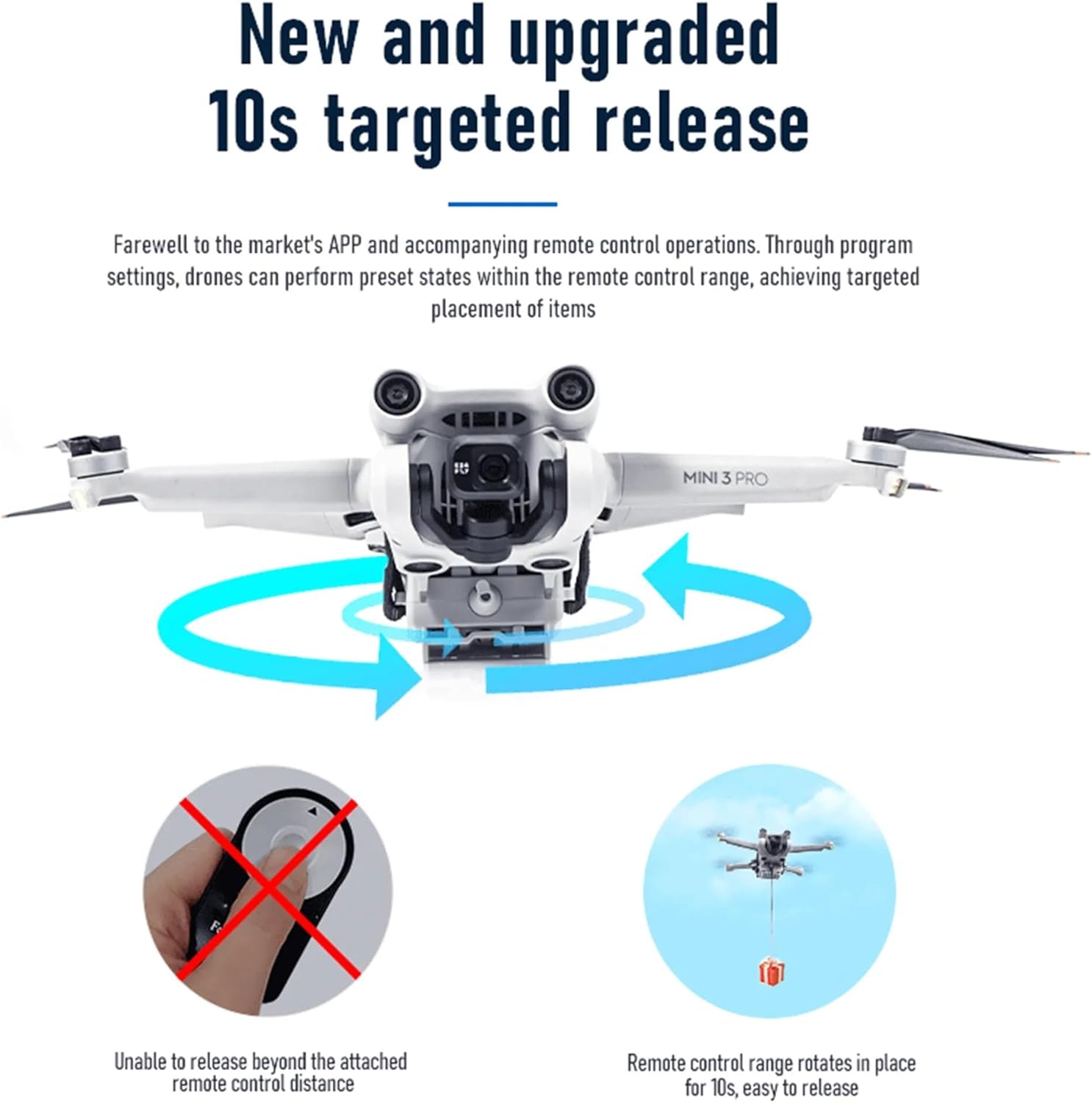 Sistema de caída de aire para D-JI Mini 3Mini3 Pro Drone Thrower Regalo Entrega Salvavidas Pesca Cebo Anillo Remitente Accesorios