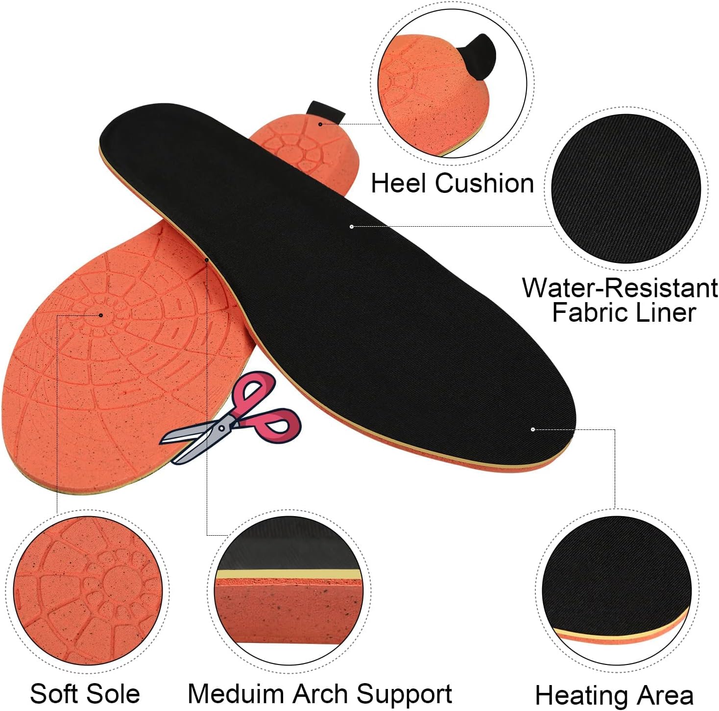 Plantillas calefactables con control remoto recargables Eletric zapatos calefactables insertos para mujeres y hombres, calentador de pies