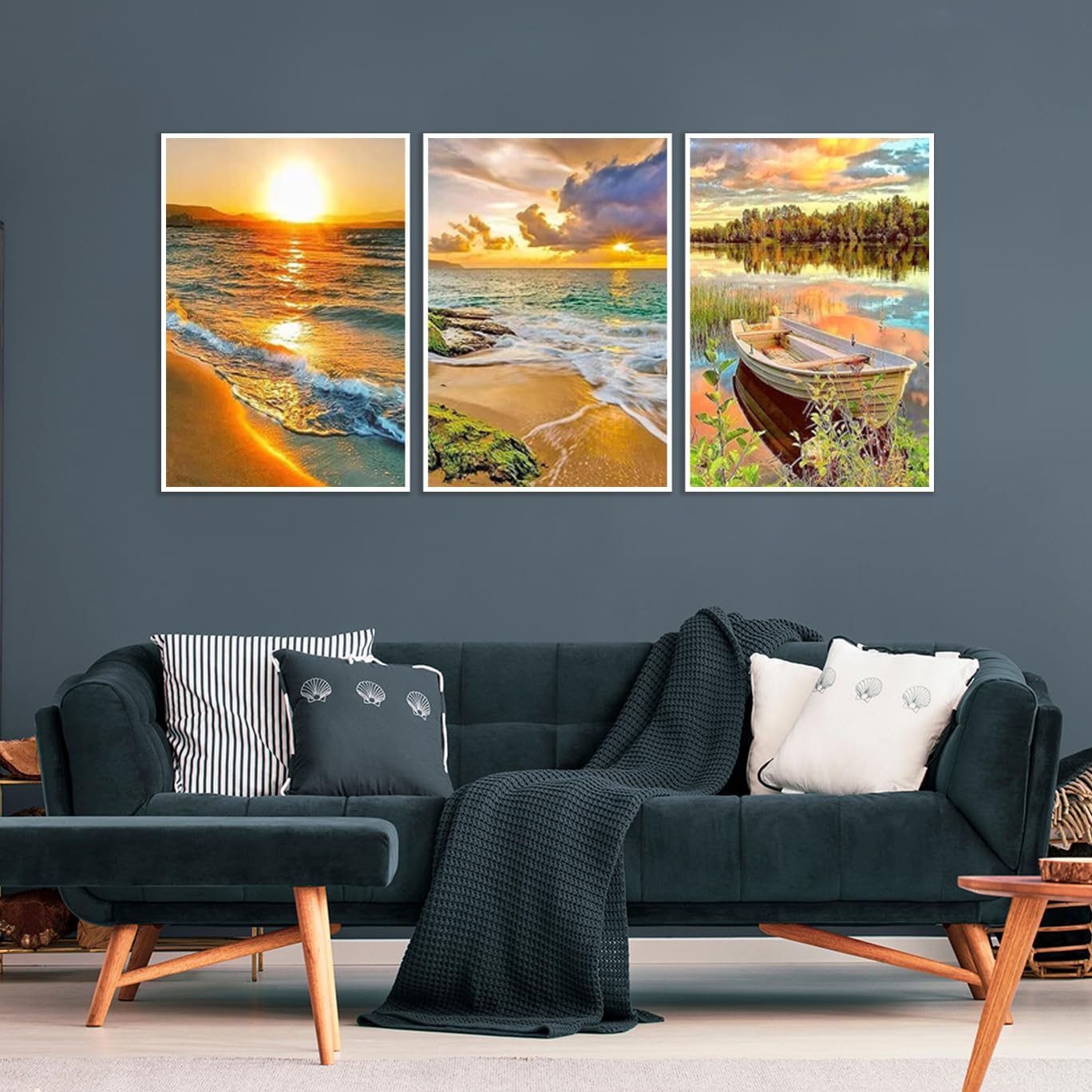 Paquete de 3 kits de pintura de diamantes para adultos, pintura artística de diamantes grandes 5D, arte y manualidades de diamantes de imitación de