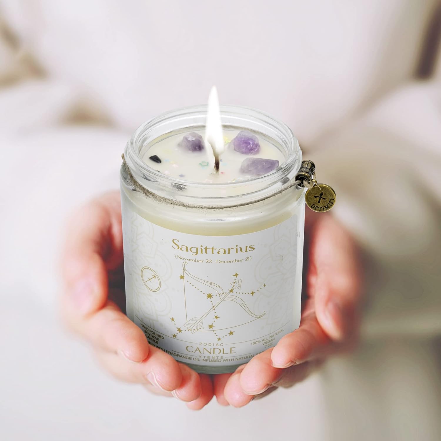 Velas de signo del zodiaco, velas con signo de cristal del zodiaco, velas perfumadas de astrología, regalos para mejores amigos, para mujeres,