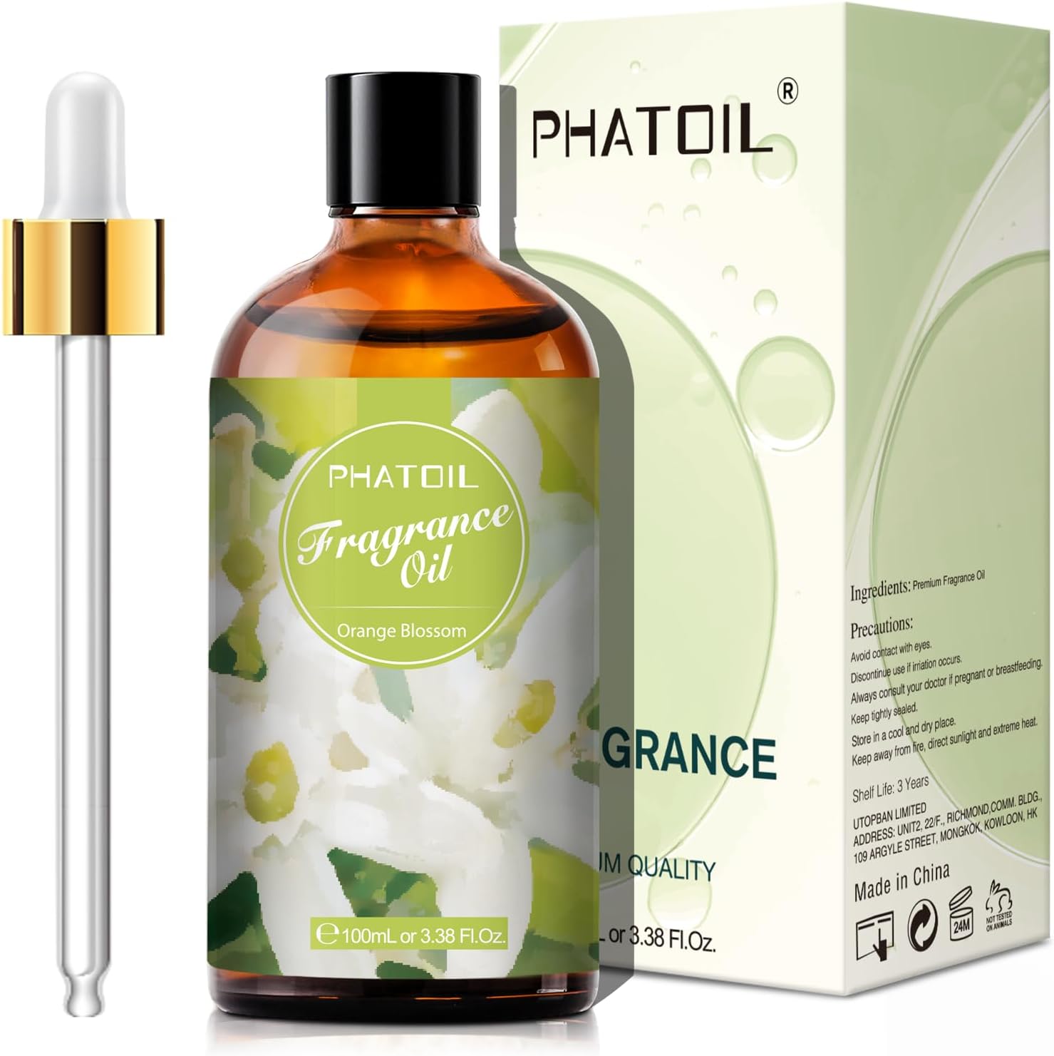 Aceites aromáticos de flor de naranja de 3.38 onzas líquidas para aromaterapia, aceites esenciales para difusores para el hogar, perfectos para
