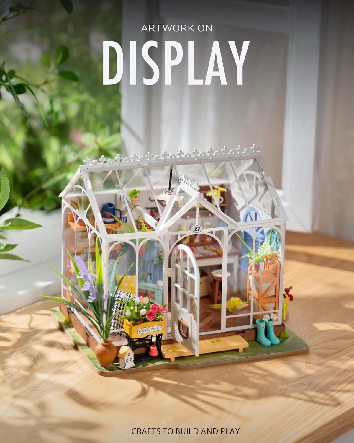 Rolife Kit de casa de muñecas en miniatura para adultos, kit de modelo de mini invernadero, mini cosas, kits de manualidades para adultos, kit de