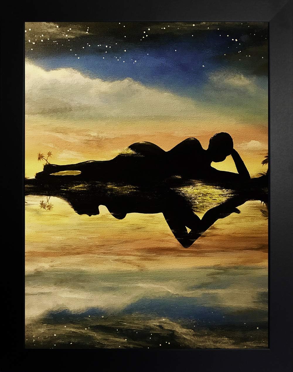 Buyartforless IF EDC429 16×12 1.25 Black Canvas Wall Art, 18.5×14.5