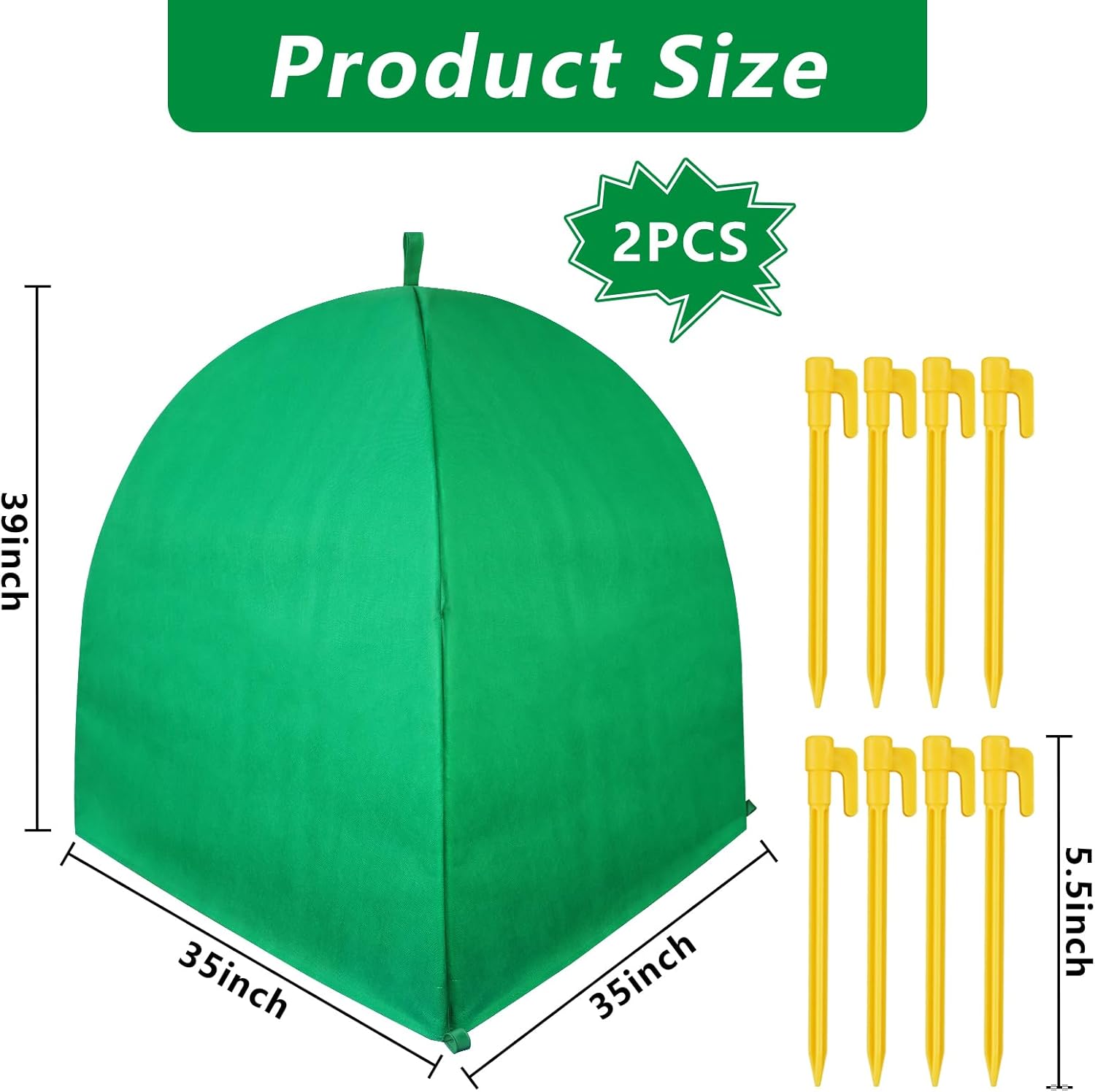 Paquete de 2 cubiertas de invierno para plantas de invierno, protección contra la congelación, protección contra heladas de invierno para plantas en