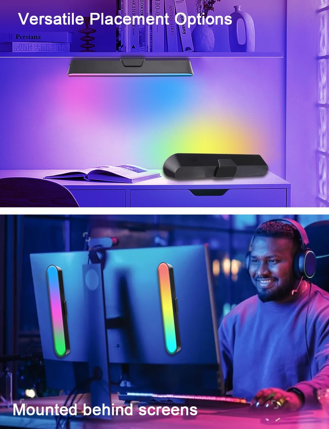 ZUUKOO LIGHT Smart LED Light Bar, RGB with 19 Dynamic Modes and Music Sync Modes, TV LED Backlight, Mood Lighting, USB Ambient Lighting for Gaming,