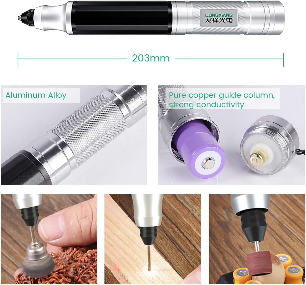Pluma de grabado, grabador eléctrico, recargable, inalámbrico, kit de herramientas rotativas para bricolaje, para joyería de metal, madera, grabado,