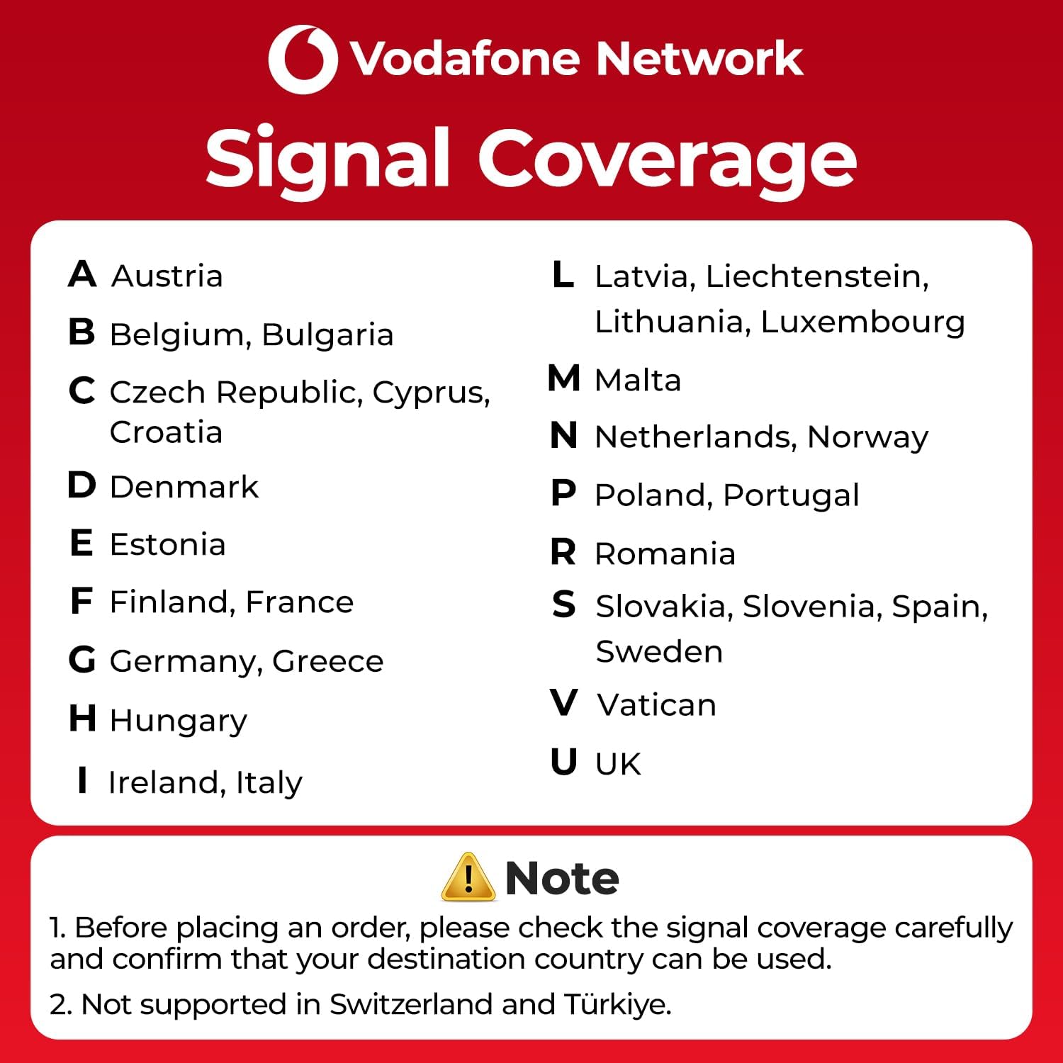 Vodafone Network Europe Sim Card – 19 GB en 4GLTE en Reino Unido y Europa, 100 GB y llamadas ilimitadas en España – Tarjeta SIM Europa con datos de