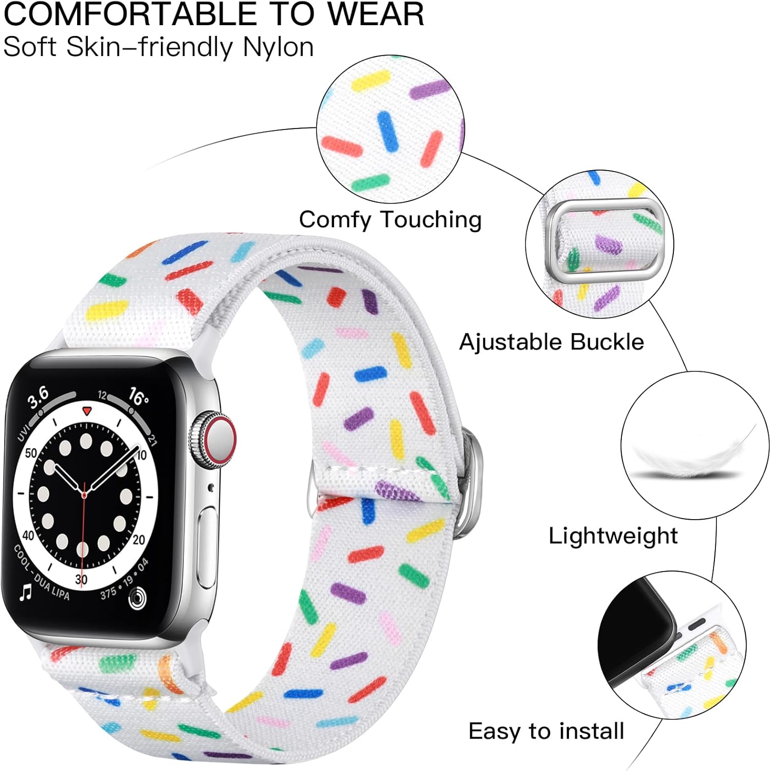 Lerobo Correa trenzada compatible con Apple Watch Series 9, 8, 7, 1.772 in, 1.614 in, Ultra 2 Band de 1.929 in, Series 6 5 4 SE 1.732 in 1.575 in