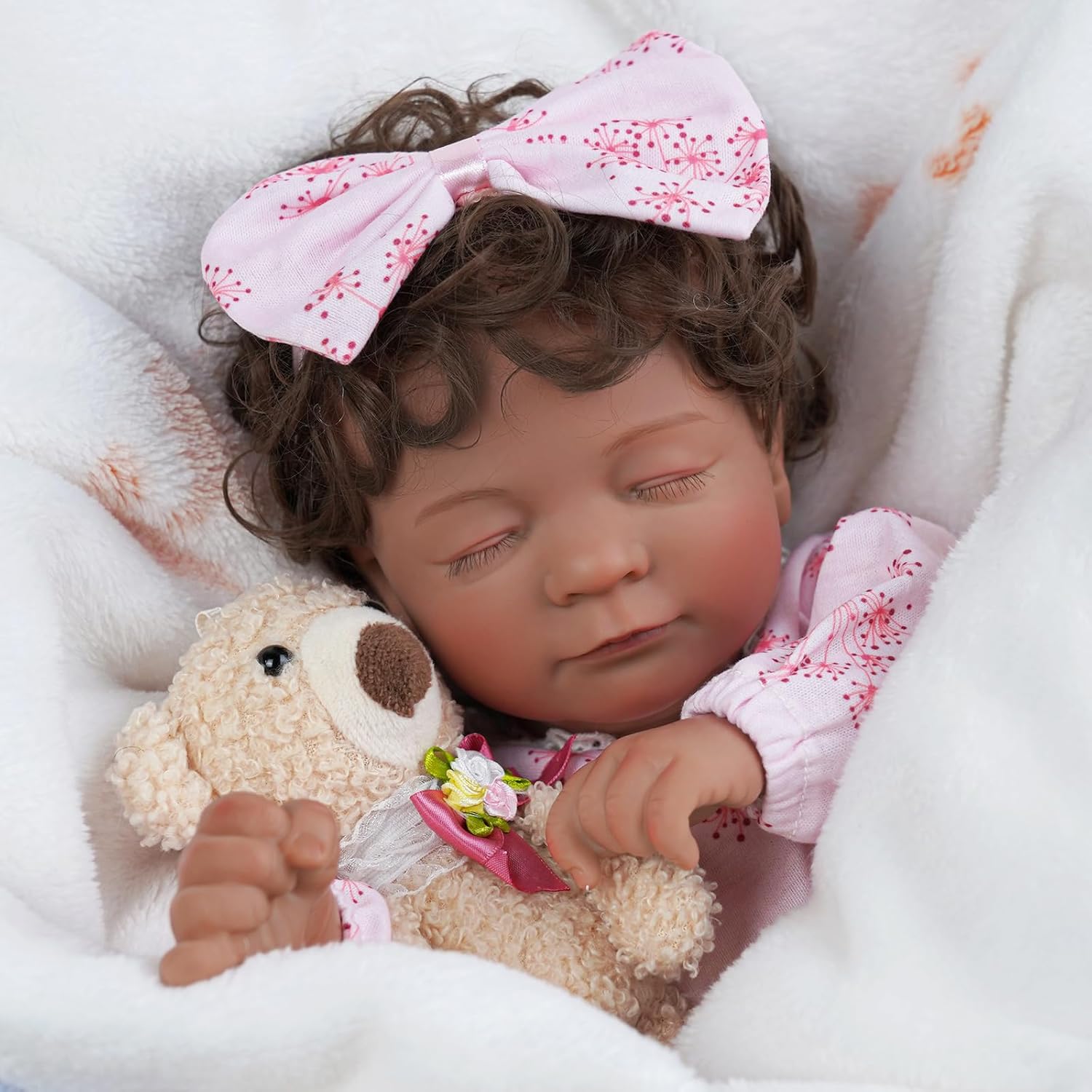 BABESIDE Muñecas realistas de bebé Reborn Black Nate, de 17 pulgadas, suaves, de cuerpo completo, realistas, muñecas de bebé recién nacidas, muñecas