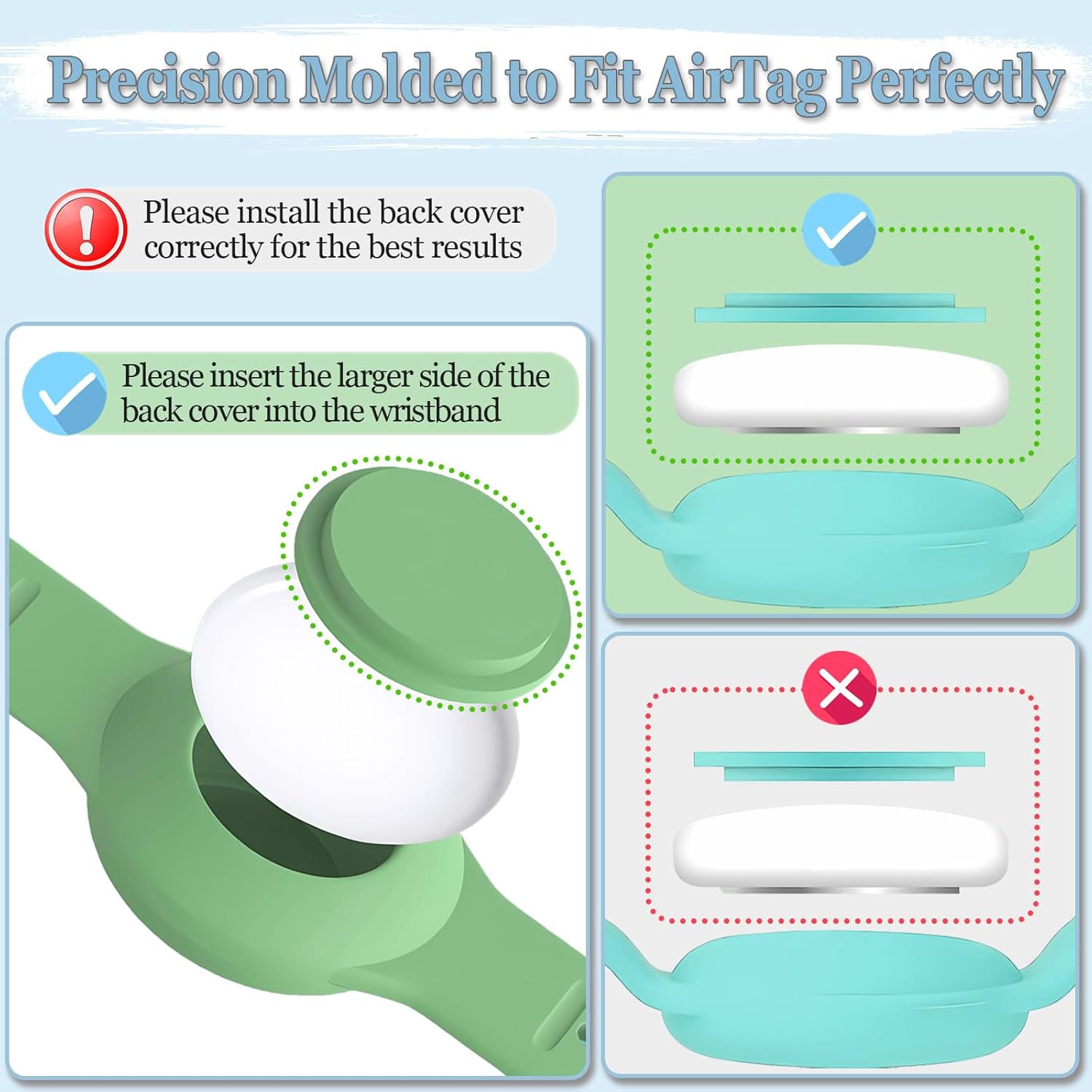 Pulsera Airtag impermeable para niños, pulsera de silicona compatible con Apple Air Tag funda de soporte oculta, rastreador GPS antipérdida
