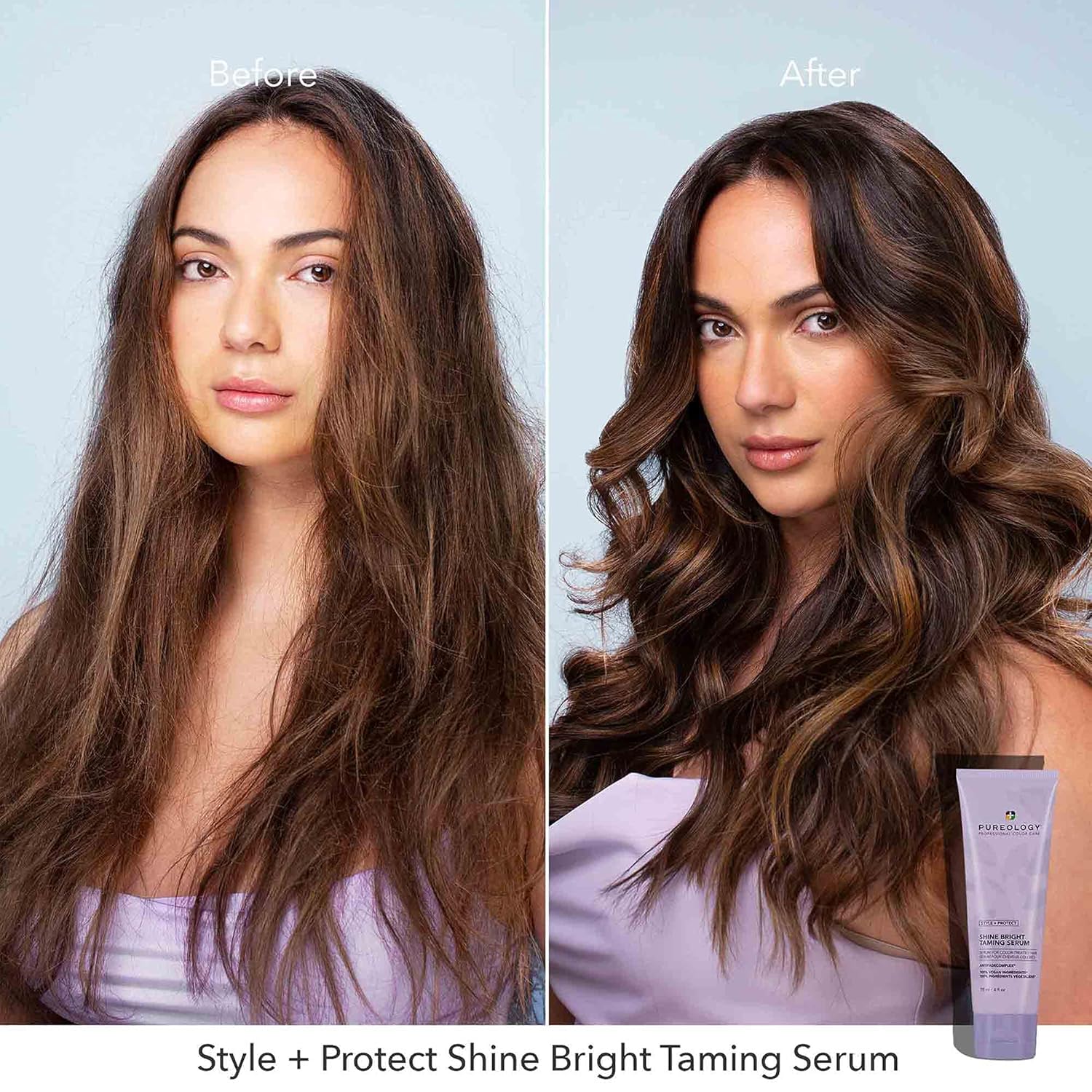 Pureology Suero para domar el cabello con estilo + protección brillante y sin peso  combate el encrespamiento  vegano