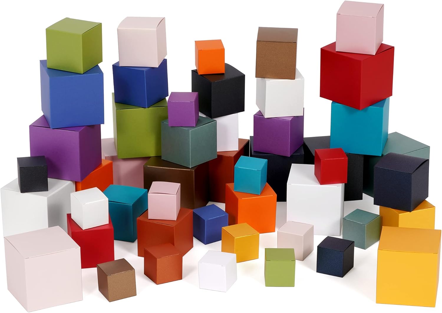 Quotidian 12 cajas de regalo de papel nacarado con purpurina con tapas de 4 x 4 x 4 (aguamarina)