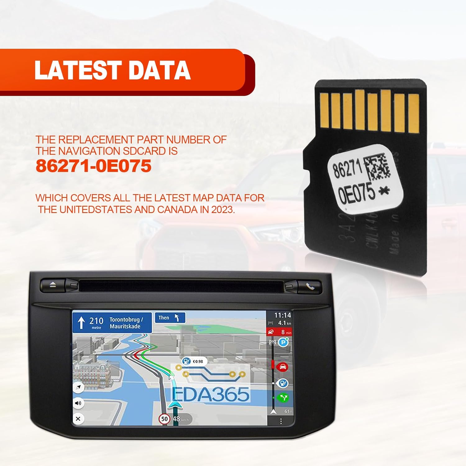 Tarjeta SD de navegación para automóvil actualizada 2023, 86271-0E075, tarjeta micro SD de mapas de Estados Unidos y Canadá para actualizar el