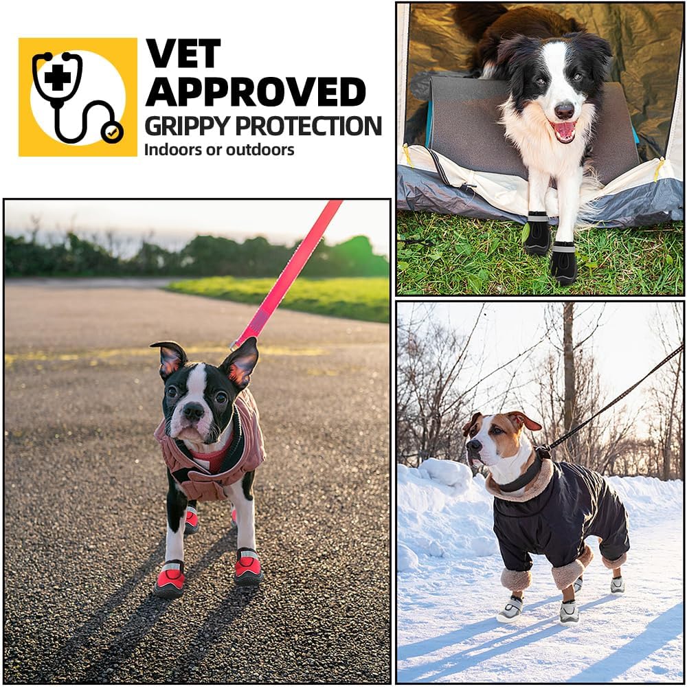 Hcpet Botas transpirables para perros para pavimento caliente, resistentes al calor con correas reflectantes, protectores de patas para cachorros al