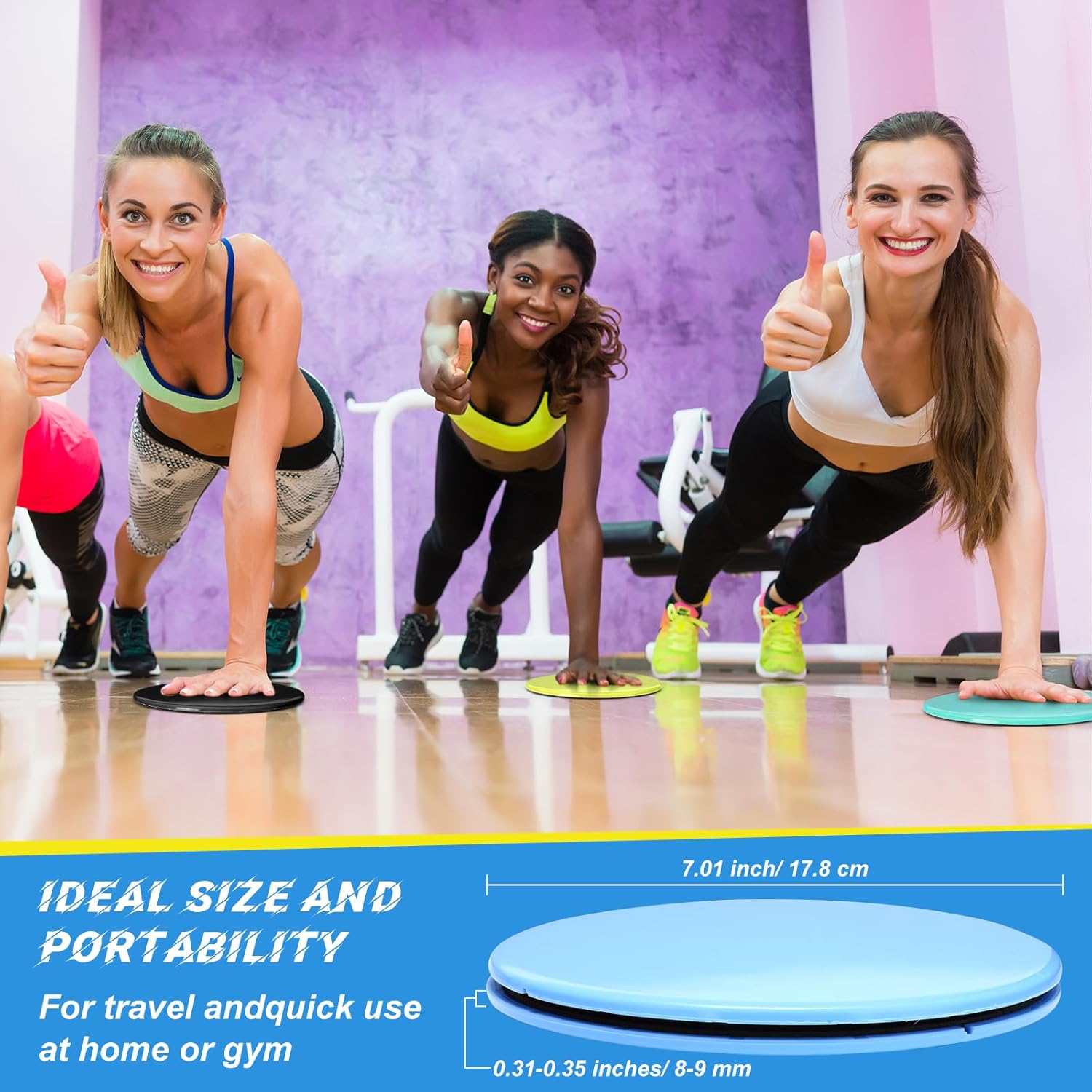Jenaai Core Sliders – Discos deslizantes de ejercicio para clases de entrenamiento en grupo, deslizador de fitness para entrenar deslizadores de