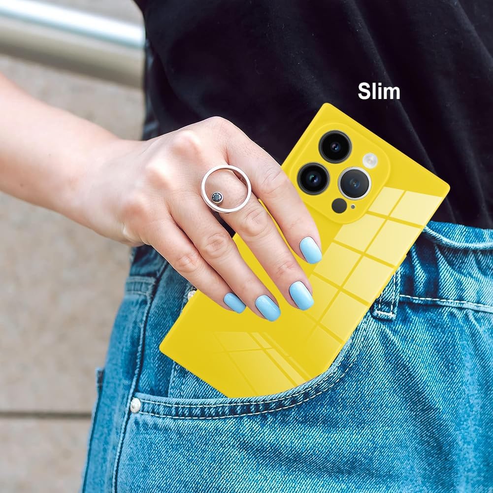 BITOBE Diseñada para iPhone 15 Pro Max, funda cuadrada linda para mujeres, niñas y hombres, funda protectora suave de TPU inalámbrico de 6.7