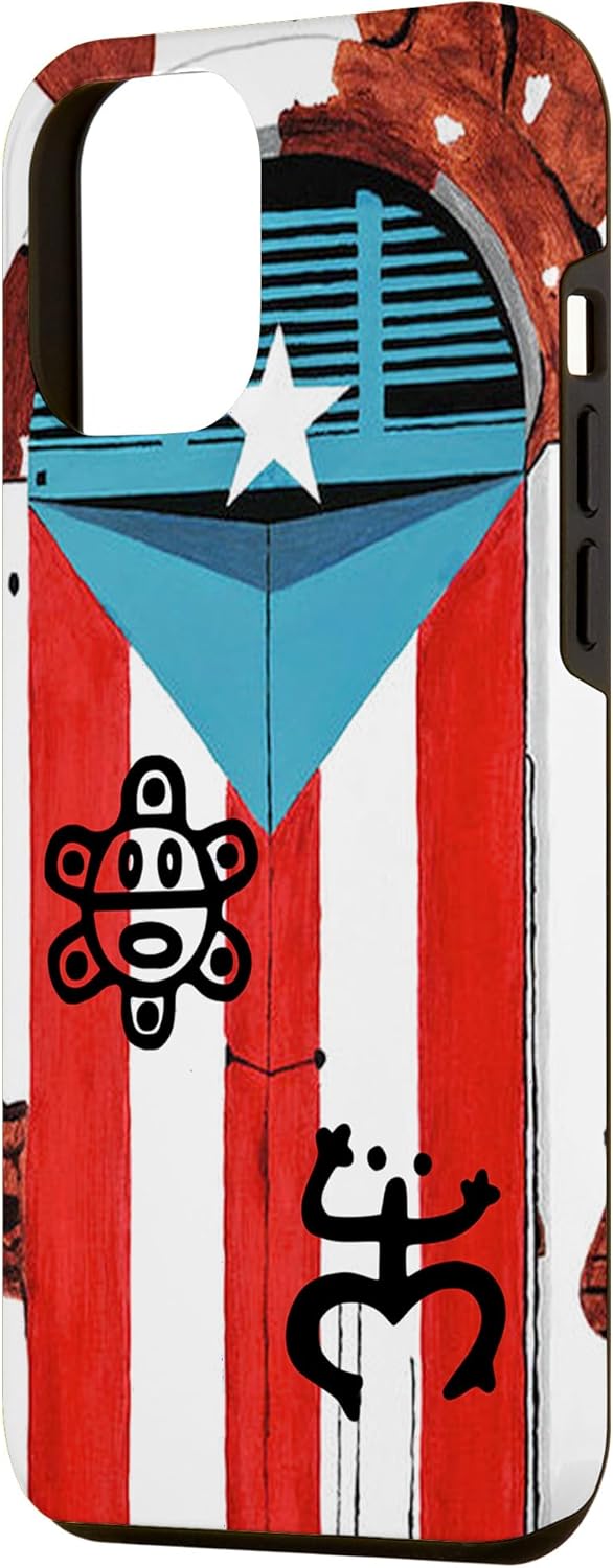 Funda para iPhone 14 Plus Puerto Rico Flag Coqui Sun Taíno Funda Boricua Pride