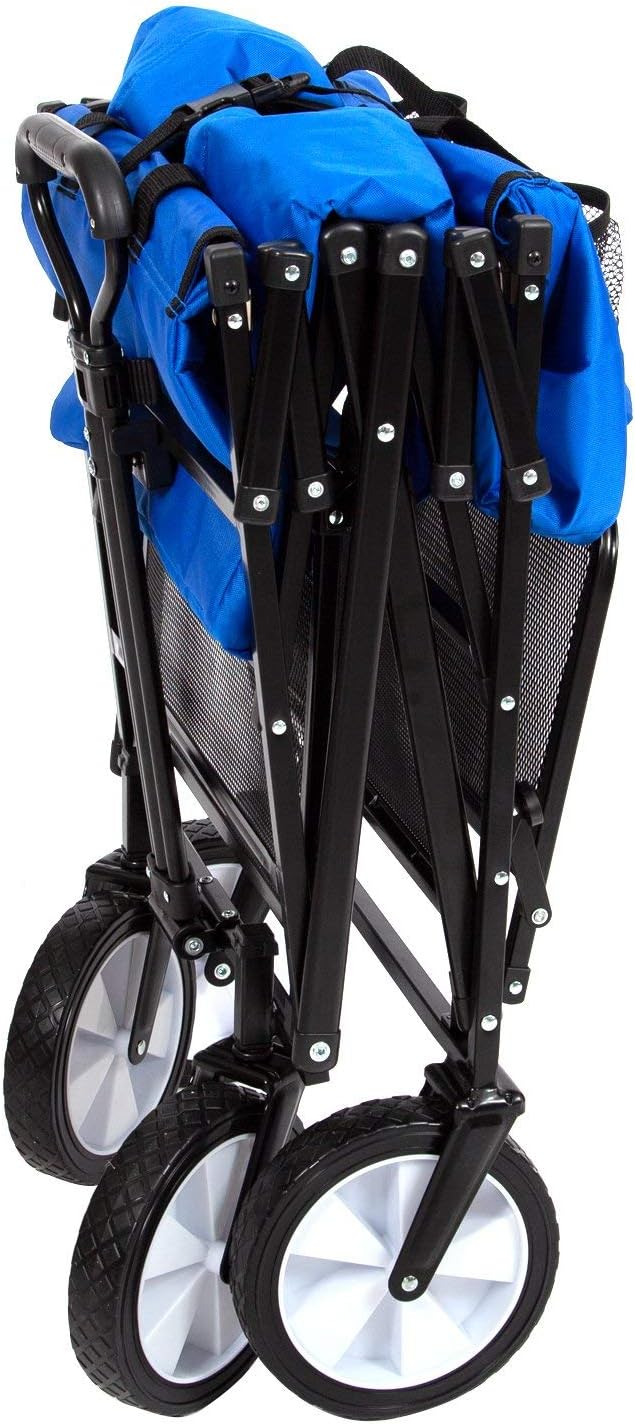 MacSports Carros de dos pisos, resistente, plegable, para exteriores, portátil, ligero, todo terreno, para equipo de campamento, comestibles y más