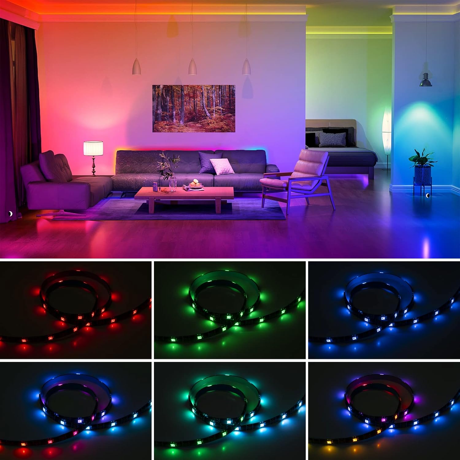 SEZO WS2812B Tira de luz LED 16.4FT 30PixelM 150LEDs DC5V Tira de LED direccionable individual SMD5050 RGB Color de ensueño Tira de luz LED